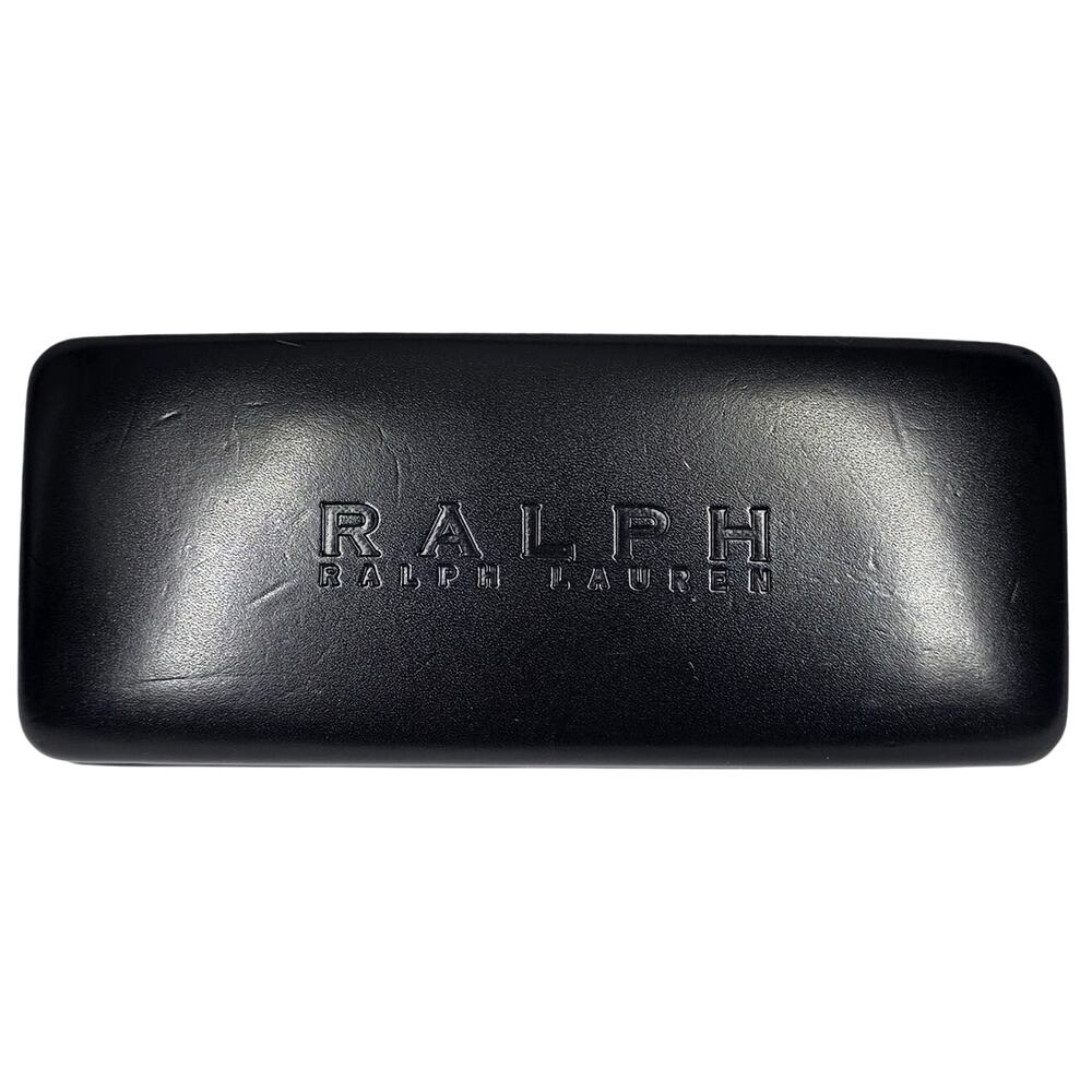 RALPH LAUREN BLACK HARD EYEGLASS CLAMSHELL CASE – GLOSS FINISH – LOGO EMBOSSED